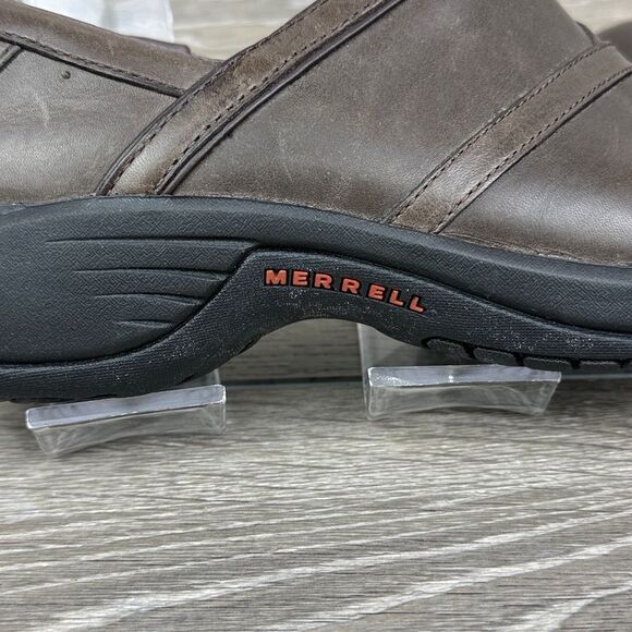 Merrell Encore Eclipse Women’s Size 8 Smooth Bug Brown Leather Slip On Shoes - Picture 11 of 11